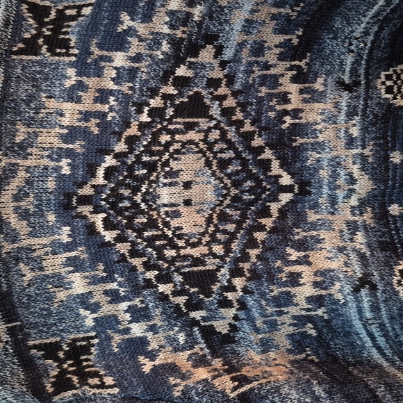 NWOT J Jill Long Duster Cardigan Heavy Fairisle Southwestern Wool Blend - Picture 3 of 7